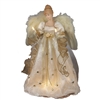 Kurt Adler - Ivory and Gold Dress Angel Treetop - 16-Inch - 10-Light