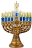 Kurt Adler - Noble Gems Gold Menorah Hanukkah Ornament