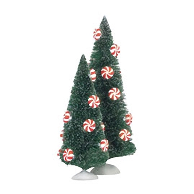 Peppermint Lit Sisal Trees