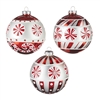 Raz Imports - 4 " Peppermint Pattern Ornaments - set of 2