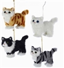 Kurt Adler - Plush Cat Ornaments set of 4
