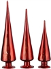RAZ Imports - Red Ribbed Mercury Glass Trees - Set of 3