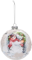 Raz Imports - Snowman with Wreath Ball - 5"