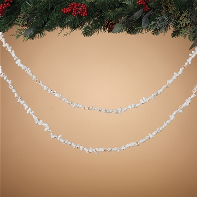 Gerson - White Popcorn Garland - 9 feet Long