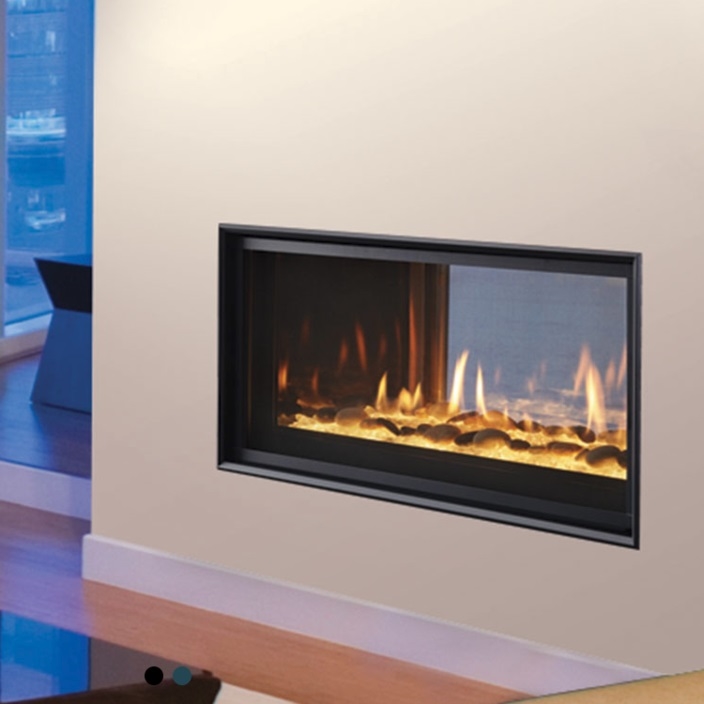 Majestic Indoor/Outdoor See-through Gas Fireplace Mezzanine