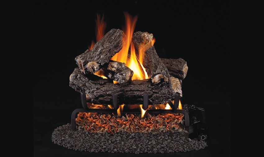 Peterson Real Fyre Outdoor Gas Log Set Rustic Oak Designer