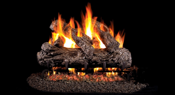 Peterson Real Fyre Vented Gas Log Set Rustic Oak