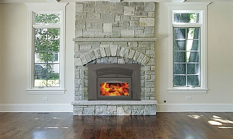 Supreme Volcano Plus Fireplace Insert with Arched Diamond Grill