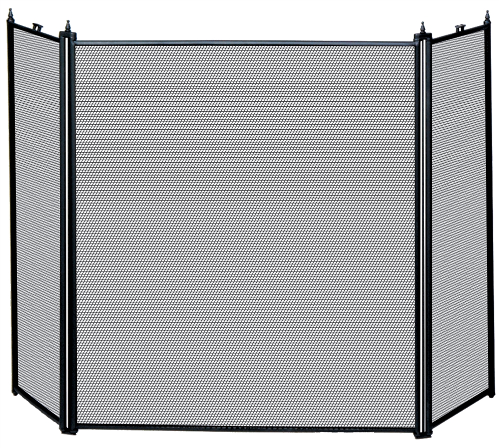 Uniflame Specialty Line 3 Fold Black Fireplace Screen