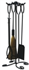 Uniflame Black Wrought Iron Fireset with Ring Handles