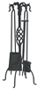 Uniflame Black Wrought Iron Fireset with Center Weave