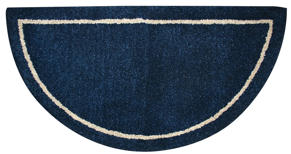 Uniflame Deep Blue Hand-Tufted 100% Wool Hearth Rug