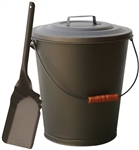 Uniflame Bronze Finish Ash Bin with Lid and Shovel