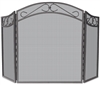 Uniflame 3 Fold Bronze Arch Top Fireplace Screen with Scrolls