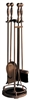Uniflame Satin Copper 5 Piece Fireset with Ball Handles