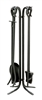 Uniflame Black Wrought Iron 5 Piece Fireset with Crook Handles