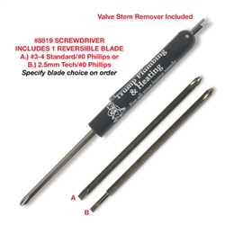 Reversible Pocket Screwdriver with Valve Core Top
