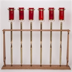 CCG-311R BRASS PROCESSIONAL LANTERN W/ RED GLOBE