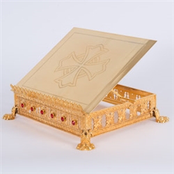 TRADITIONAL GOLD PLATED GOTHIC MISSAL STAND WITH STONES