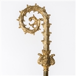 A BEAUTIFUL SOLID BRASS BISHOP CROSIER ON BRASS POLE.