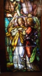 Two Angels Facing Left, Antique Stained Glass Window By J&R Lamb Studios.