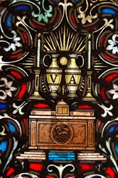 Antique Stained Glass Window, The Altar