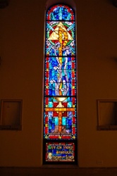 SG-402, Stained glass # 6 of 10 "Let us Prey Through Christ the Lord"
