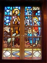 SG-425, The Nativity  Stained Glass Window