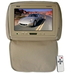 Pyle PL90HRTN Adjustable Tan Headrest/ Built-In 9'' TFT-LCD Monitor with IR