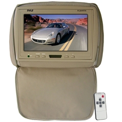 Pyle PL90HRTN Adjustable Tan Headrest/ Built-In 9'' TFT-LCD Monitor with IR