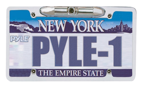 Pyle PLCM21 Low Lux Rear Camera Chrome Metal License Plate Frame