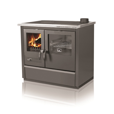 Tim Sistem North Hydro Wood Cookstove-Black with Hydronic Boiler System - Used for Central Heating