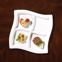 EMI Yoshi 9.75" Plastic Square Wave Compartment Trays