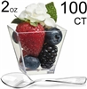 Zappy 400 Square Mini Dessert Cups 2oz Clear Tasting Sample Shot Glasses Dessert Cups & Spoons Disposable Plastic Appetizer Bowls Mini Parfait Cups Small Tumblers Tasting Glasses Dessert Shooters