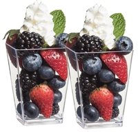 Zappy 5 oz Square Dessert Appetizer Parfait Glasses / Cups