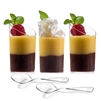 Zappy Elegant Clear Slanted Cylinder Mini Dessert Appetizer Cup 2.5 oz with Mini Spoons