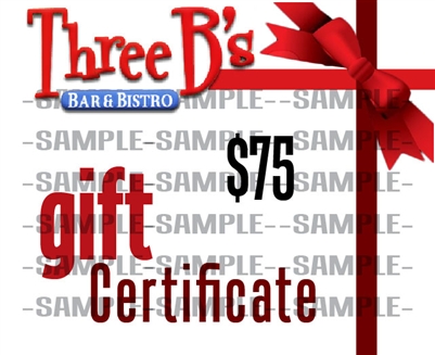 $75.00 GIFT CERTIFICATE