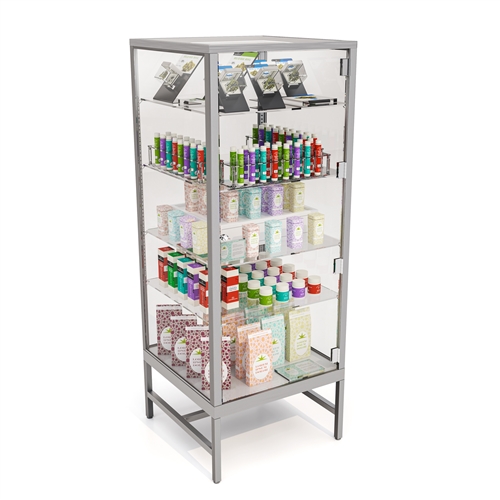 Deluxe Glass Showcase Tower w/shelves