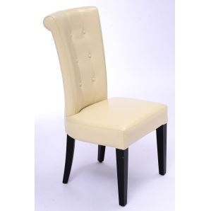 Seriena Tufted Back Dining Chair in Beige Leather, Beige leather dining chairs, tufted dining chairs, luxury dining chairs, leather dining chair, dining room chairs leather, leather dining chairs for sale, dining room chairs upholstered