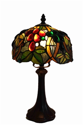 Tiffany Lamps |Seriena Tiffany Lamp | Grape Vine Design | 8 inch Lamp |  | Tiffany Style Lighting | Glass Table Lamp | 8" table lamp | Grape Vine Design Table Lamp | small tiffany table lamps | Glass Lamps | table lamps for bedroom