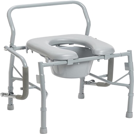 Drive Medical Knock-Down Deluxe Steel Drop-Arm Padded Commode