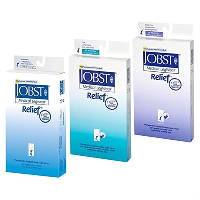 Jobst Relief Knee Highs Closed Toe Unisex 15-20 mmHg