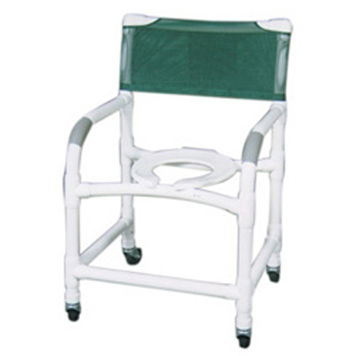 MJM PVC Shower Chair with Deluxe Elongated Open Seat