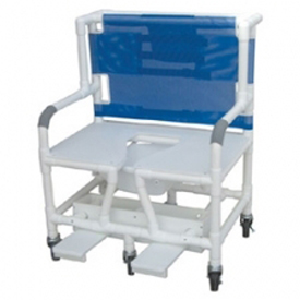 MJM 131-5DB 30" Bariatric Shower Commode with Slide-out Footrest