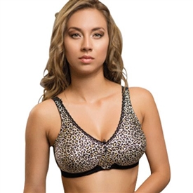 Almost U Style 1960 Wireless Leopard Print Bandeau Bra