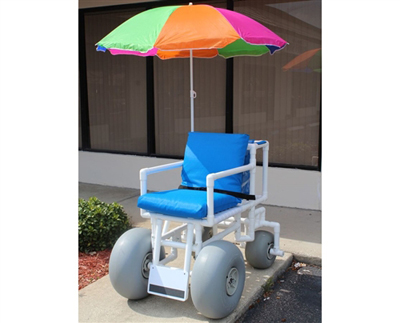 ROLLEEZ- WHEELEEZ: PVC Beach Wheelchair &#8208; Swivel Back