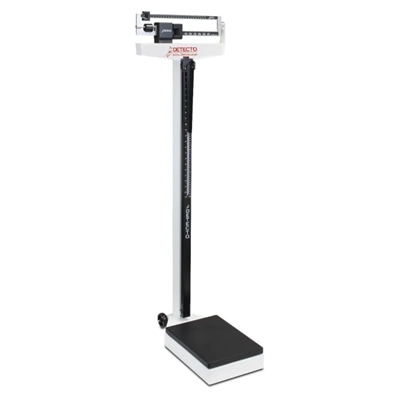 Detecto 438 Mechanical Physician Scale with Height Rod and Wheels