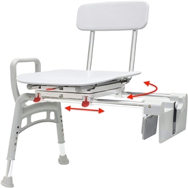 Eagle Health Ergo Tub-Mount Swiveling & Sliding Bathtub Transfer Bench