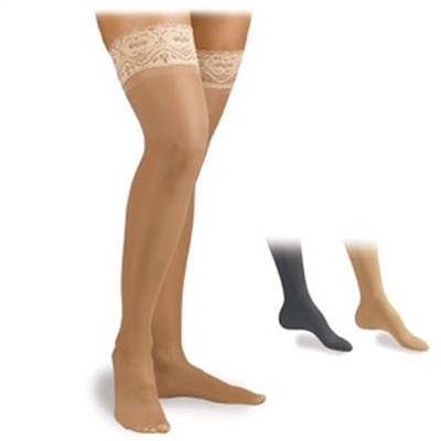 Activa Ultra-Sheer Thigh High with Lace, 9-12 MM HG, H12