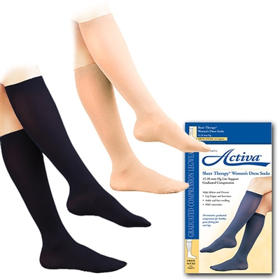 Women's Sheer Therapy Dress Socks, 15-20 mm Hg, H26